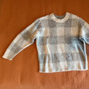 Vince Plaid Cashmere Sweater in Gray Size S